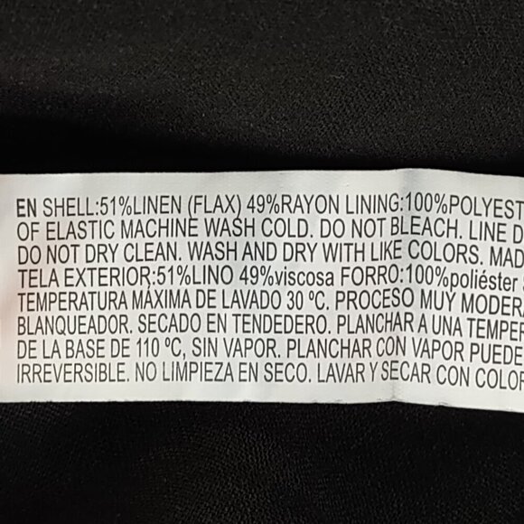 Forever 21+ Black Linen Blend Midi Dress Spaghetti Strap Tie Front Size 3X - Picture 12 of 12